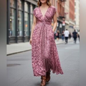 Young Fabulous & Broke Helena Tie-Dye Maxi Dress S Boho Elegance and Sunset Glam